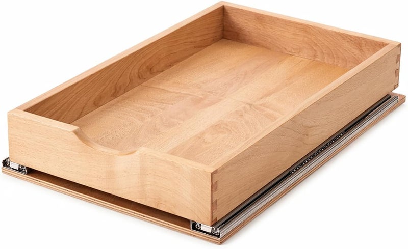 Draworia Pull Out Cabinet Drawers - 6x2 Size Options (12-23'W,18-21'D), Pre-Assembled with Soft Close Slides, Solid Beechwood, Easy Installation (14'W x 21'D) - Image 1